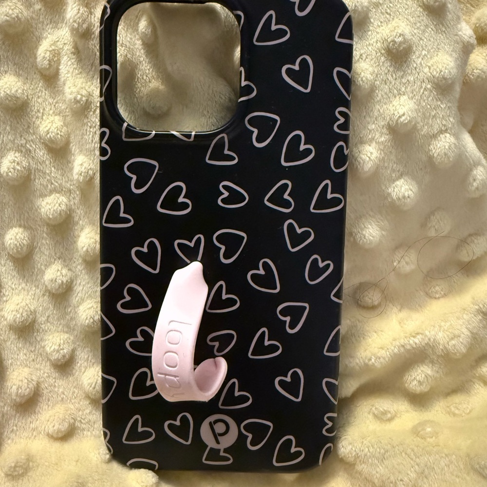 Patterned Black and Pink Phone Case iPhone 14 Pro Max